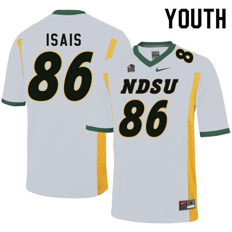 Youth #86 Peter Isais North Dakota State Bison College Football Jerseys Sale-White